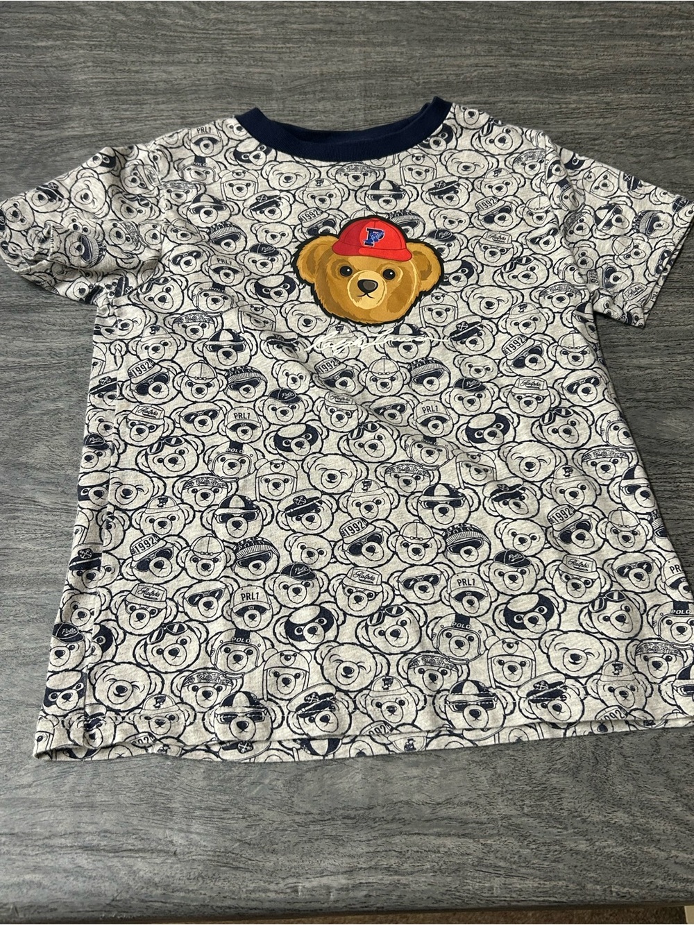 POLO RALPH LAUREN Boy's P-Wing Polo Bear All Over Bear Print T-Shirt Sz 5